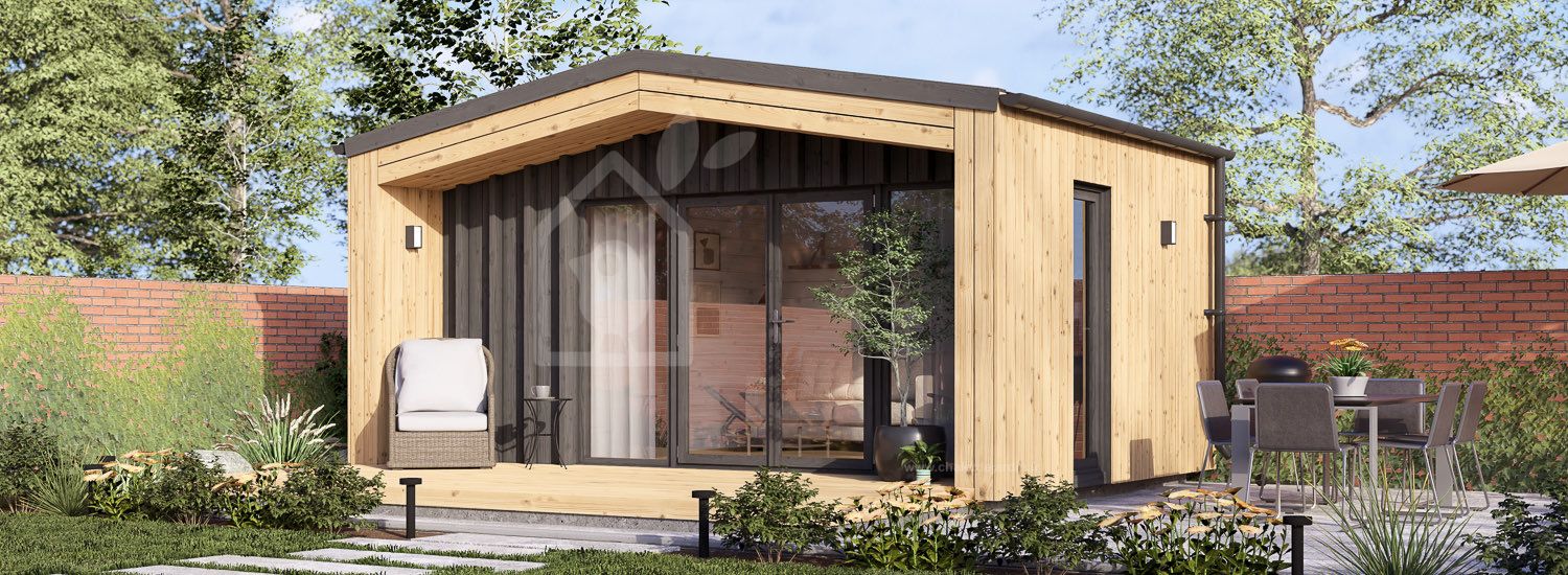 Abri de jardin en bois PIA PLUS (Isolé RE2020, 34 mm + bardage), 5x3 m, 12 m² visualization 1