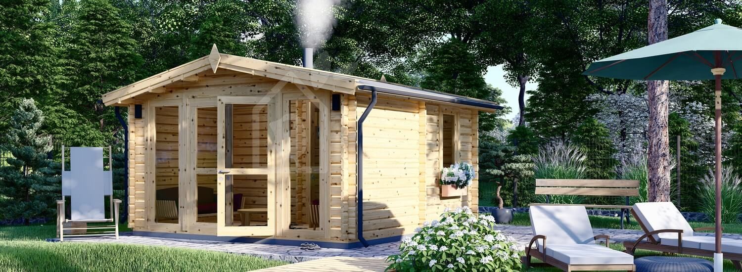Sauna d'extérieur ELDA (44 mm), 4x4 m, 16 m² (3 pièces) visualization 1