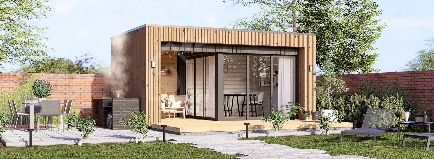 Abri de jardin en bois LAYLA (34 mm + bardage), 5x3 m, 13 m² visualization 1