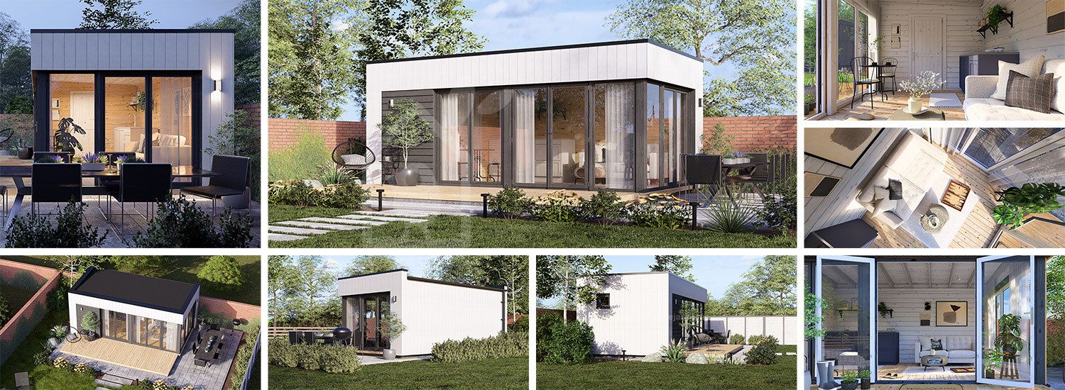 Abri de jardin en bois INES (Isolé RE2020, 34 mm + bardage), 6x3 m, 18 m² visualization 1