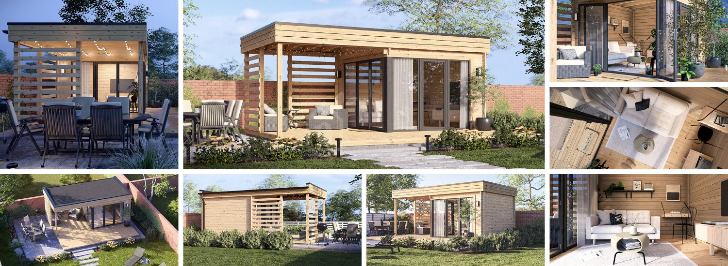 Abri de jardin en bois IDA (34 mm), 6x3 m, 8 m² visualization 1