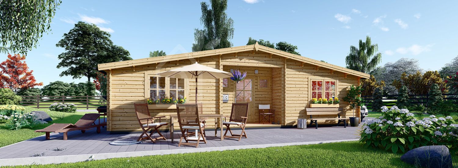 Chalet en bois FILL (44+44 mm), 60 m² visualization 1