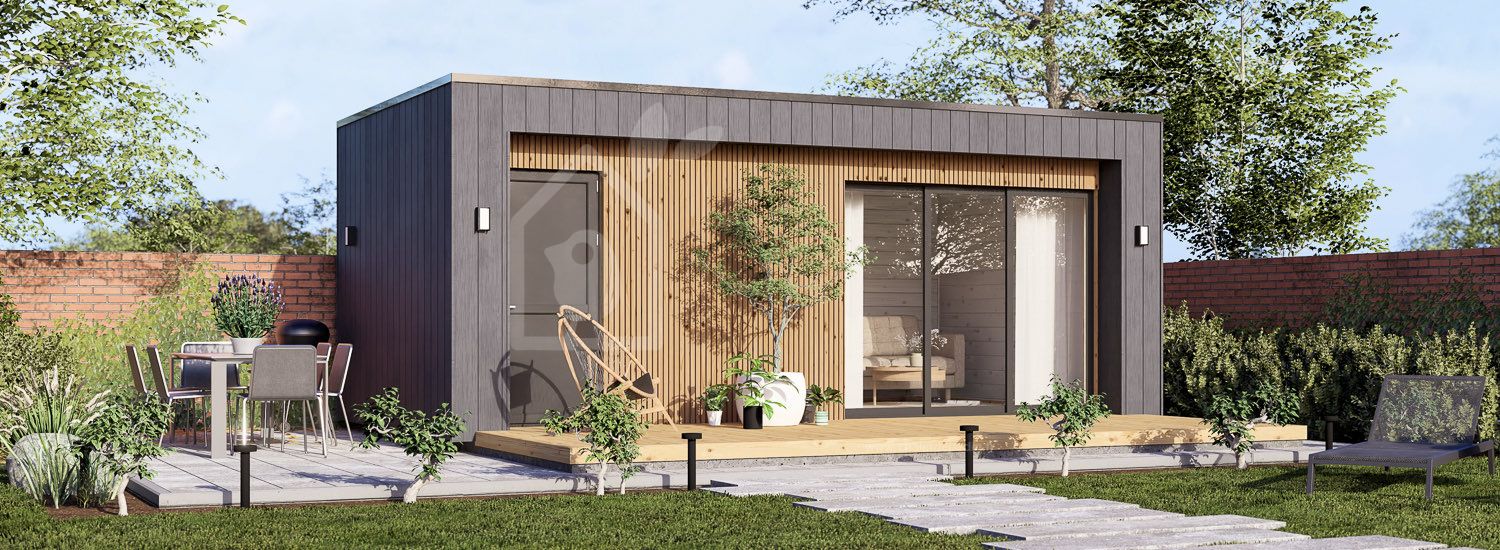 Abri de jardin en bois LAYLA (34 mm + bardage), 6x3 m, 15 m² visualization 1