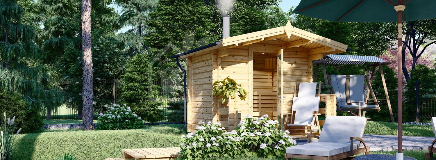 Sauna d'extérieur ELDA (44 mm), 2,5x2,9 m, 7 m² visualization 1