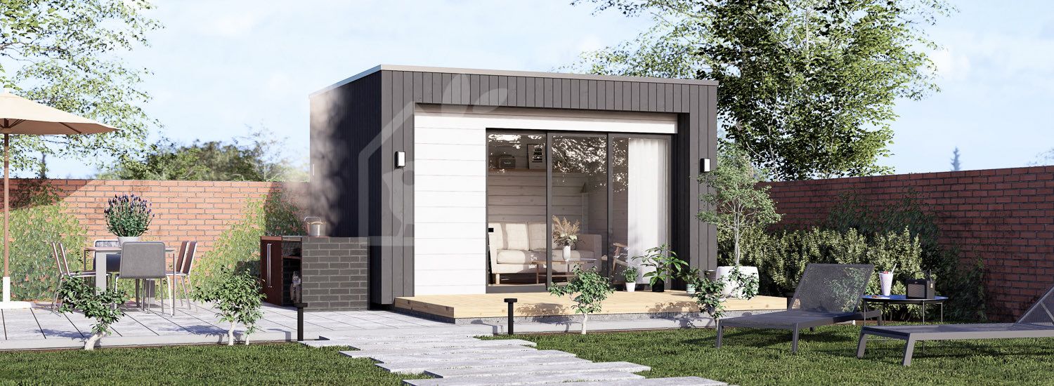 Abri de jardin en bois LAYLA (Isolé, 34 mm + bardage), 4x3 m, 10 m² visualization 1