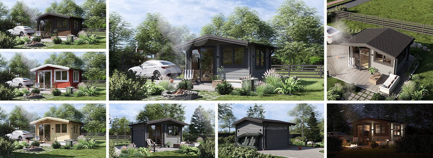Abri de jardin en bois WISSOUS (34 mm), 4x3 m, 12 m² visualization 1