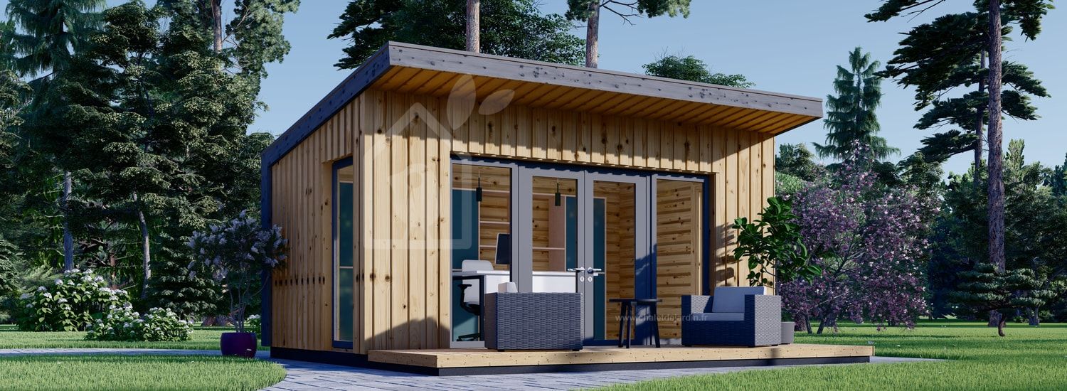 Abri de jardin en bois EVELIN (Isolé, 34 mm + bardage), 5x3 m, 15 m² visualization 1