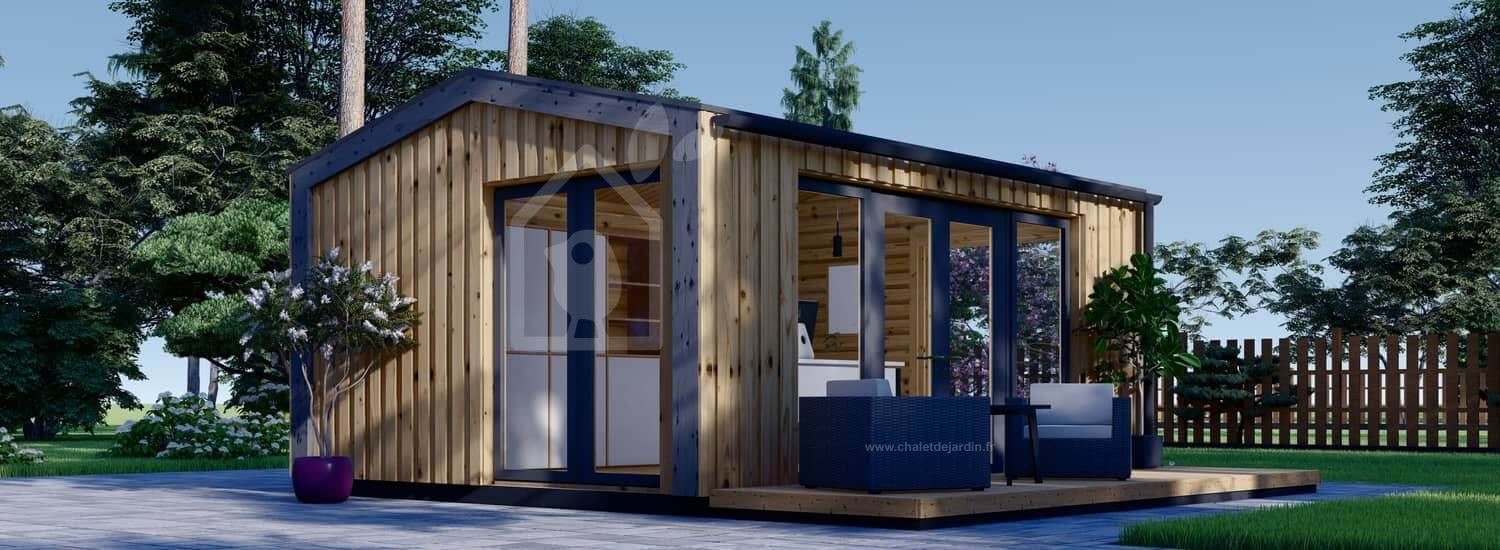 Abri de jardin en bois EMMY (34 mm + bardage), 5x4 m, 20 m² visualization 1