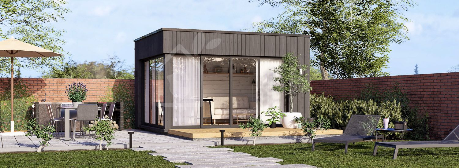 Abri de jardin en bois AMARA (Isolé, 34 mm + bardage), 4x3 m, 10 m² visualization 1