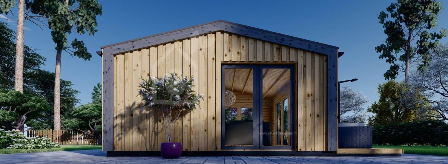 Abri de jardin en bois EMMY (Isolé, 34 mm + bardage), 5x5 m, 25 m² visualization 1