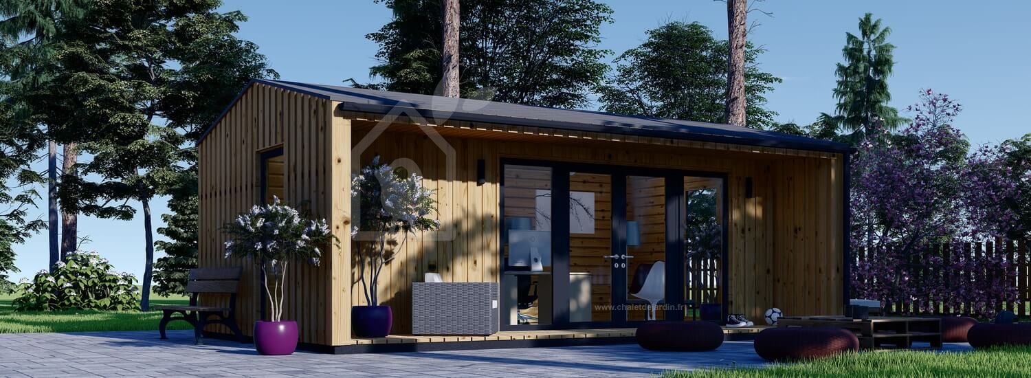 Bureau de jardin TINA (34 mm + bardage), 7x4 m, 20 m² visualization 1