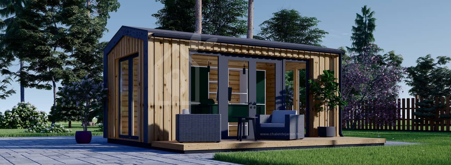 Abri de jardin en bois EMMY (Isolé, 34 mm + bardage), 5x3 m, 15 m² visualization 1