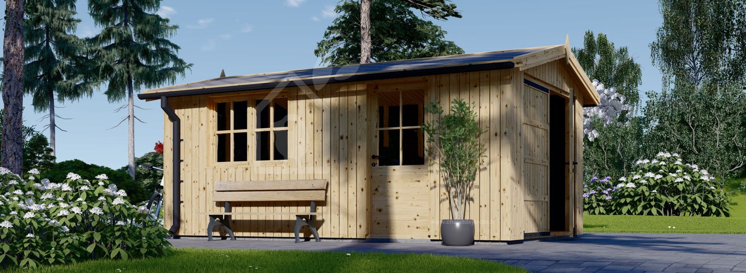 Garage en bois LORA (ossature en bois), 3.2x5.2 m, 16.6 m² visualization 1