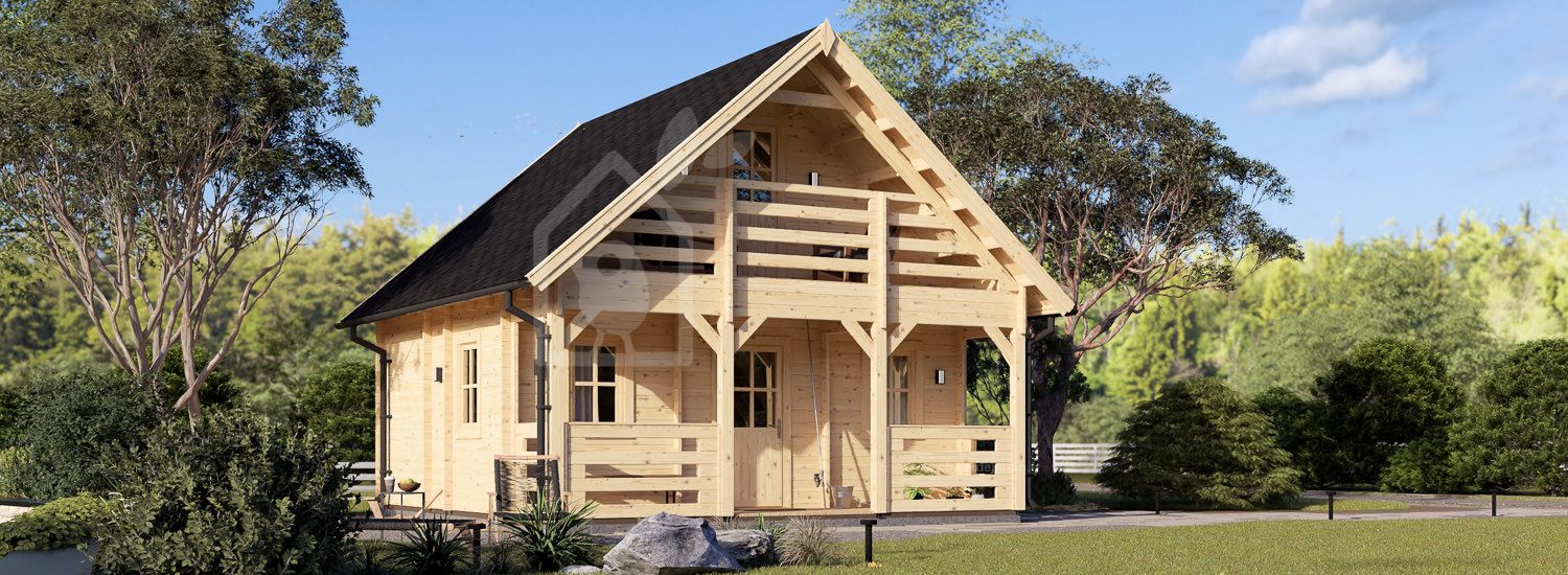Chalet en bois LIVINGTON S (44 mm) 50 m² visualization 1