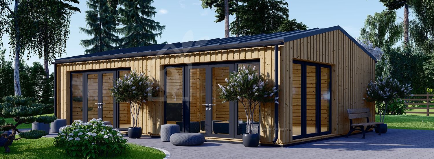 Studio de jardin MARINA Modern (44 mm + bardage), 8x6 m, 48 m² visualization 1