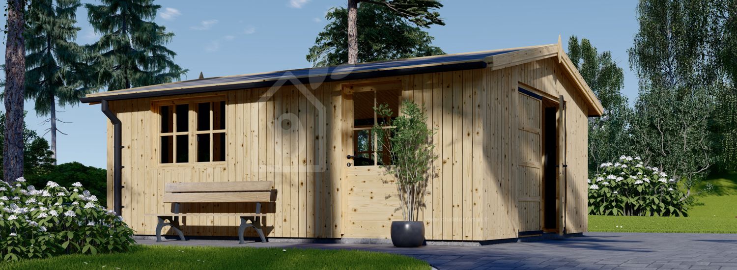 Garage en bois LORA (ossature en bois), 5x6 m , 30 m² visualization 1