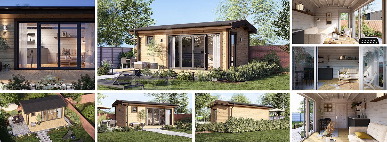 Abri de jardin en bois ARTUR PLUS (Isolé RE2020, 34 mm + bardage), 6x3 m, 18 m² visualization 1