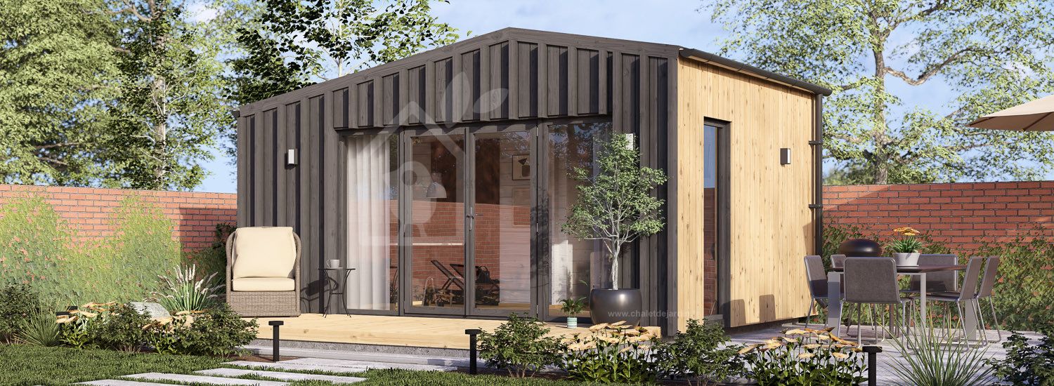Abri de jardin en bois TONIA PLUS (Isolé RE2020, 34 mm + bardage), 5x3 m, 15 m² visualization 1