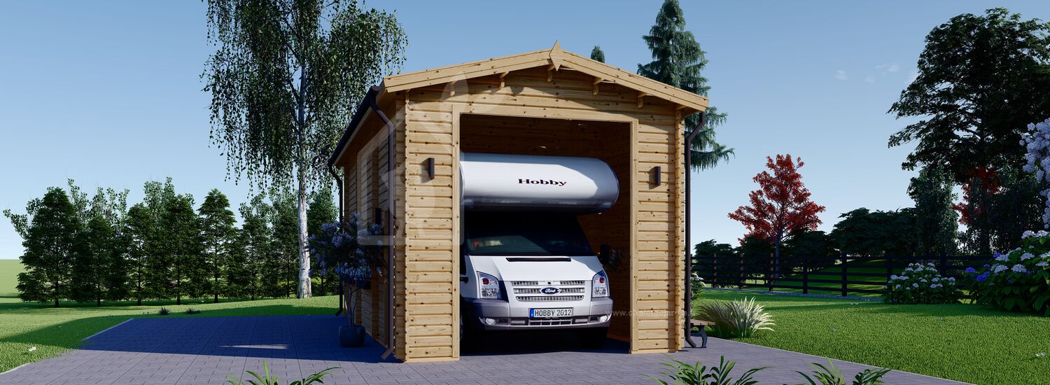 Garage en bois camping car (44 mm), 4x8 m, 32 m²